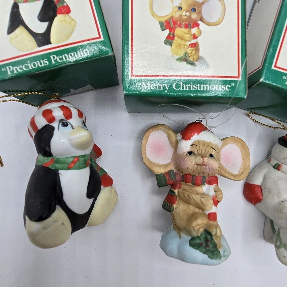 VTG  7-11 Citgo‎ Traditions Christmas Ornaments Santa Snowman Penguin Lot of 9